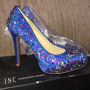 INC Sparkly Blue Heels